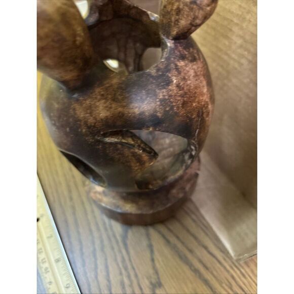 Cool Carving Family with 3 Heads / Community Earth Wind Fire Teardrops Tribal ? - Picture 4 of 11